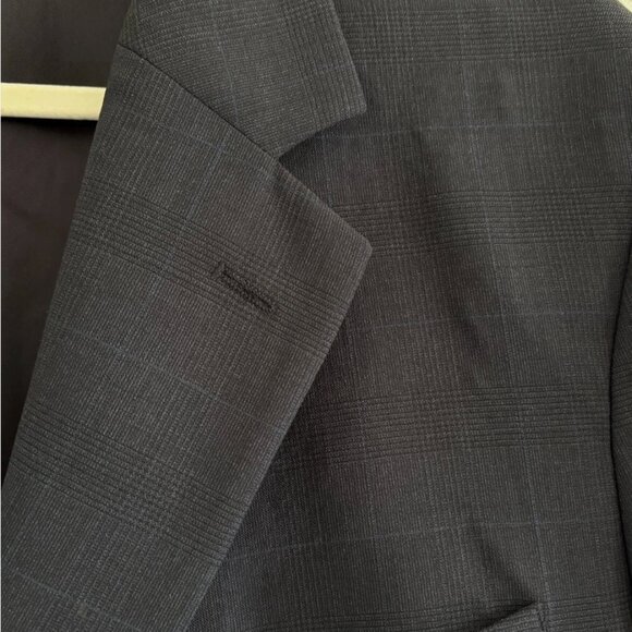 Brooks Brothers 346 Stretch Blazer Men’s 44R Navy Blue Suit Jacket Subtle Plaid - Picture 9 of 15